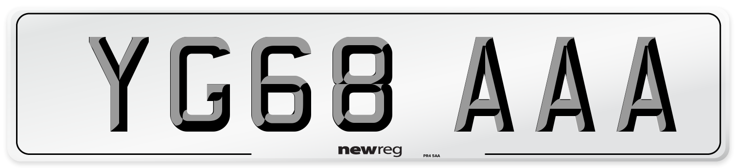 YG68 AAA Number Plate from New Reg
